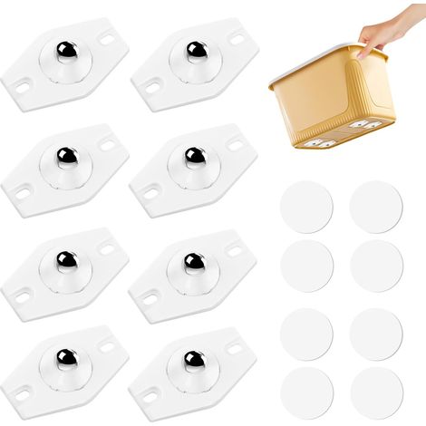 Flintronic 8-teiliges Set Kleiner Möbelrollen, Selbstklebende Lenkrollen, 200 Kg Tragkraft, Mini-möbelrollen Mit 360°-drehung Für Aufbewahrung, Kleine Möbel Und Mülleimer