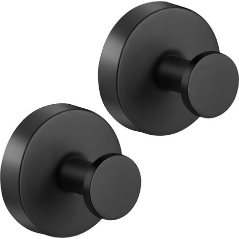 Flintronic Vakuum-saugnapfhaken, 2 Stück Wand-saugnapfhaken, Wasserdichter Edelstahl-saugnapf Für Badezimmer, Abnehmbarer Und Wiederverwendbarer Wand-saugnapfhaken Für Küche (schwarz)