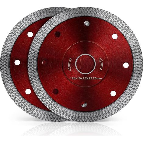 Flintronic Diamanttrennscheibe, 2 Stück 125 Mm Diamanttrennscheibe Für Beton, Extra Dünne Diamanttrennscheibe Zum Schleifen Von Beton, Stein, Granit, Estrich, Mauerwerk, Keramik, Fliesen Und Marmor