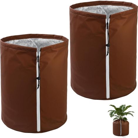Set Mit 2 Pflanzenschutzhüllen (45 X 50 Cm) – Winterabdeckung Für Gartenpflanzen Mit Aluminiumfutter, Reißverschluss Und Kordelzug – Schützt Die Wurzeln Vor Frost
