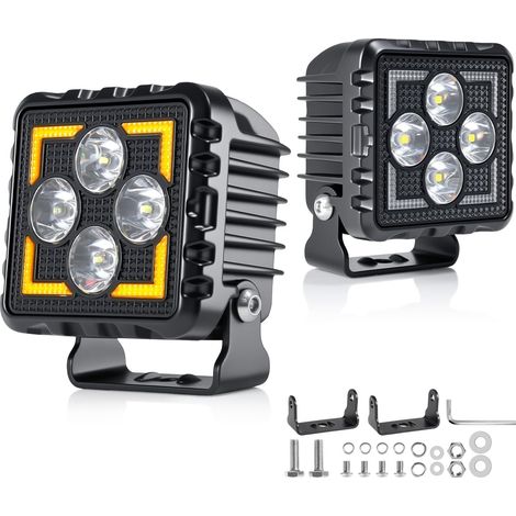 Antom 2-teiliges Led-arbeitsscheinwerfer-set, 28000 Lumen, 3000k/6500k, Zusatzscheinwerfer, 12v/24v, Ip68, Mit Hochwertigem Led-chip Für Suvs, Utvs, Bagger, Traktoren Und Gelände-atvs