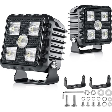 Antom 2-teiliger Led-arbeitsscheinwerfer, 28000 Lumen, Zusatzscheinwerfer, 12v/24v, Ip68, Mit Hochwertigem Led-chip Für Suvs, Utvs, Bagger, Traktoren Und Gelände-atvs