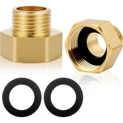 Flintronic 2-teiliger Reduzieradapter Aus Messing, 3/4"-innengewinde Auf 1/2"-außengewinde (bsp), Sechskant-reduzierverbinder Aus Messing, Reduzierstück Von Innengewinde Auf Außengewinde, Für Rohrumrü