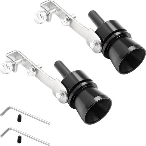 Set Mit 2 Schwarzen Turbo-auspuffpfeifen – Universeller Auspuffschalldämpfer Aus Aluminiumlegierung Für Alle Fahrzeugtypen – Autozubehör Auspuffrohr