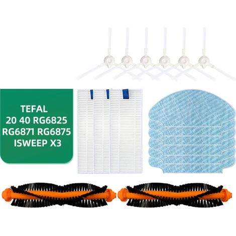 Seitenbürste Und Reinigungstuch Für Tefal Rowenta Explorer/xplorer 20/40 Saugroboter, Tefal Rg6825 Serie – Ersatzteile