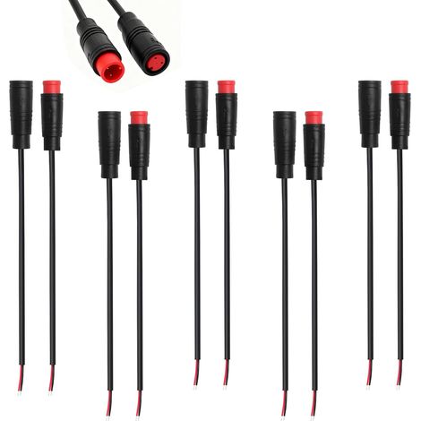 Stück Wasserdichte 2-polige Ip65-steckverbinder, 20 Cm Langes Kabel Mit Stecker Und Buchse, Wasserdichte Elektrische Steckverbinder Für Fahrradbeleuchtung, E-bikes, Sensoren Und Den Außenbereich