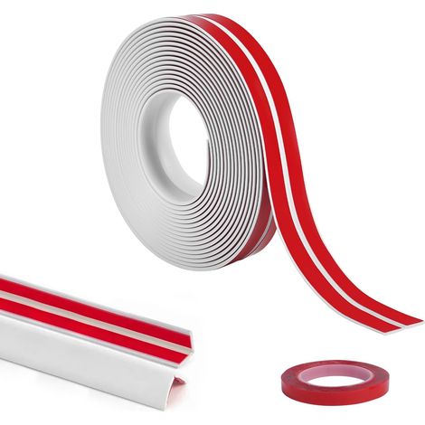 Flintronic 20 Mm Selbstklebende, Flexible Pvc-sockelleiste, 6 M Faltbare, Selbstklebende Sockelleiste, Flexible Dichtungsleiste, Wasserdicht, Dekorativ, Selbstklebende Pvc-eckleiste Für Küche Und Bad