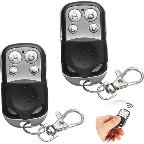 Set Mit 2 Universalfernbedienungen Für Automatische Tore, 433 Mhz Fernbedienung Für Garagentore, Drahtlose Fernbedienung Mit 4 Tasten Für Garagentoröffner Und Tor.
