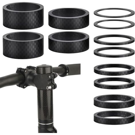 12 Stück Carbonfaser-fahrradvorbau-spacer, Fahrradsteuersatz-spacer, Für 1-1/8 Zoll (1/2/3/5/10/15 Mm) Vorbauten