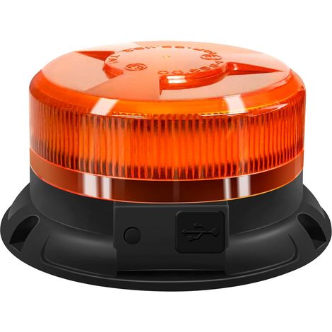 Antom Wiederaufladbare Kabellose Led-warnleuchte 12v-24v, Orangefarbenes Warnlicht Mit Magnetischem Blinklicht, 9 Blinkmodi, Inklusive Zigarettenanzünderstecker Und Usb-ladekabel
