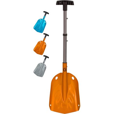 Leichte Teleskop-schneeschaufel/lawinenschaufel – Robuste Aluminiumlegierung, Rutschfester Abs-griff – Kompakte 33 Cm Länge, Inklusive Aufbewahrungsmöglichkeit, Orange