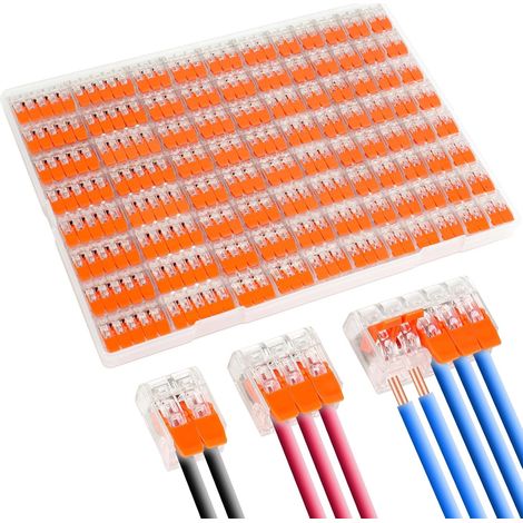 Flintronic 90 Stück Schnellhebel-drahtverbinder, Kompakte Leitfähige Drahtverbinder, Elektrische Klemmenblock-spleißverbinder Für Inline-schaltungen 28-12 Awg, Pa/pc Flammhemmend