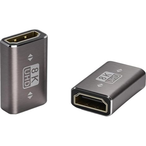 8k-hdmi-adapter (weiblich), 2 Stück, Hdmi 2.1-koppler, Hdmi-extender Für Hdmi-verlängerungskabel, Monitor, Fernseher, Projektor, Laptop, Pc