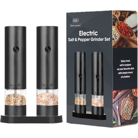 Elektrische Pfeffermühle, Doppelt Wiederaufladbares Modell Mit Basisstation, Automatische Mühle, Meersalz- Und Gewürzmühle.