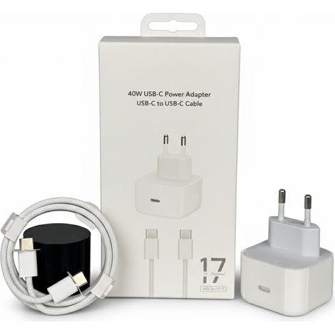 Chargeur Rapide Pd 40 W, Compatible Avec Les Iphone Et Ipad D'Apple, Kit De Charge Rapide Universel + Câble De Données De 1 M