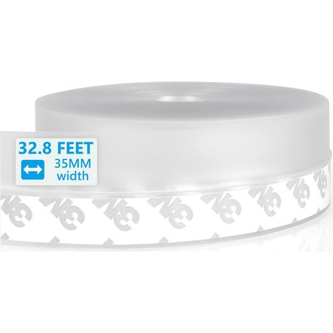 Flintronic Silikon-dichtungsstreifen, 10 M X 35 Mm Türdichtung, Selbstklebender Dichtungsstreifen, Wasserdicht, Winddicht, Staubdicht, Für Dusche, Küche Und Wc (transparent)