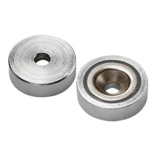 Flachgreifermagnet mit Bohrung, Neodym,⌀ 25 mm