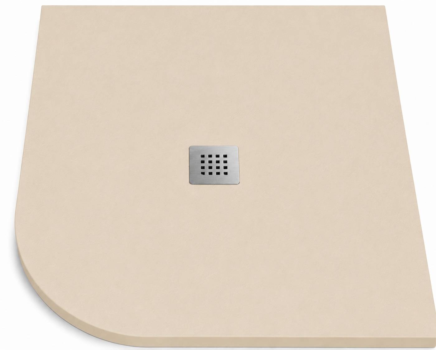 Viertelkreis-duschwanne Round 80x80 Cm Creme Edelstahlgitter