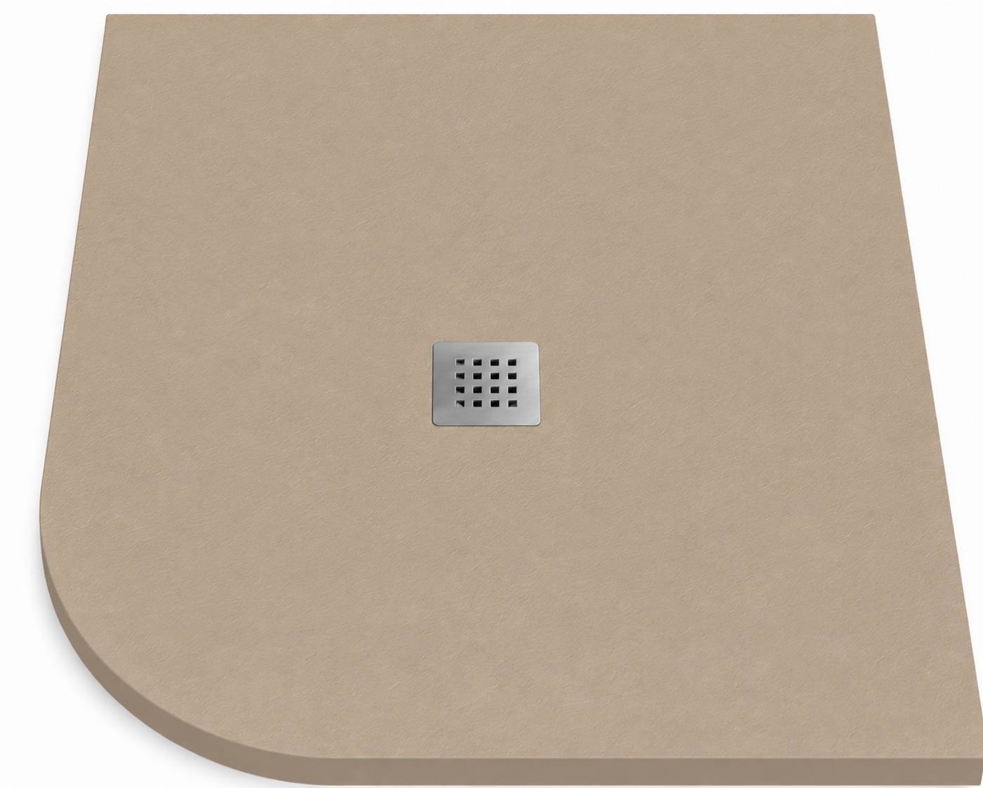 Viertelkreis-duschwanne Round 90x90 Cm Leder Edelstahlgitter
