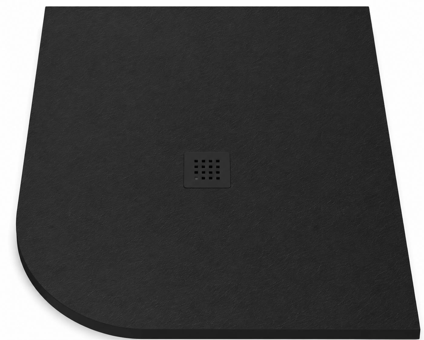Viertelkreis-duschwanne Round 90x90 Cm Schwarz Gitter Schwarz