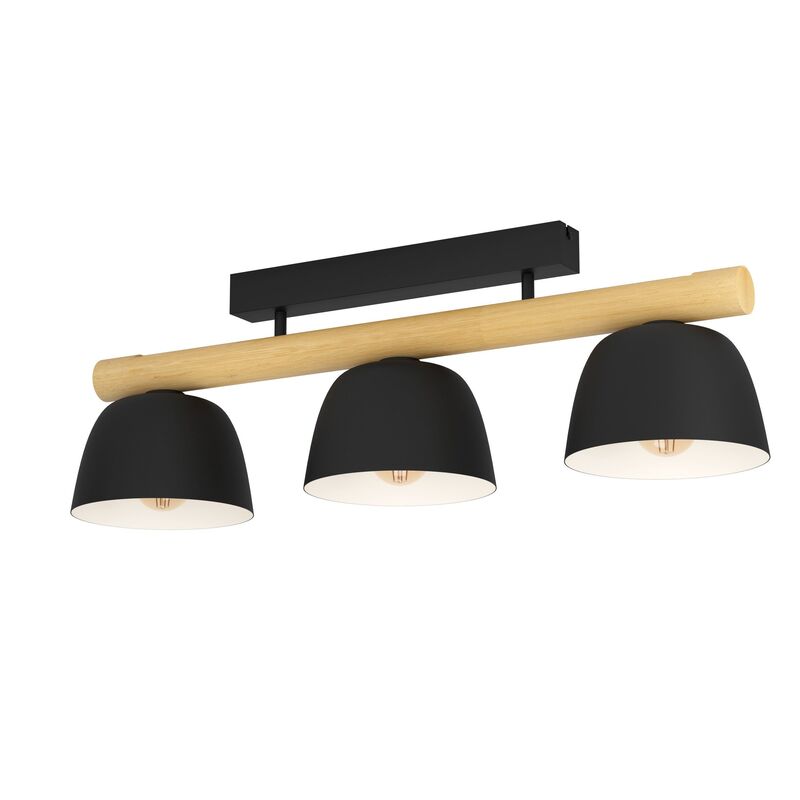 [gebraucht] B-ware Eglo Deckenleuchte Sherburn 3-flg Led Lampe Leuchte Dimmbar Schwarz-braun 80cm