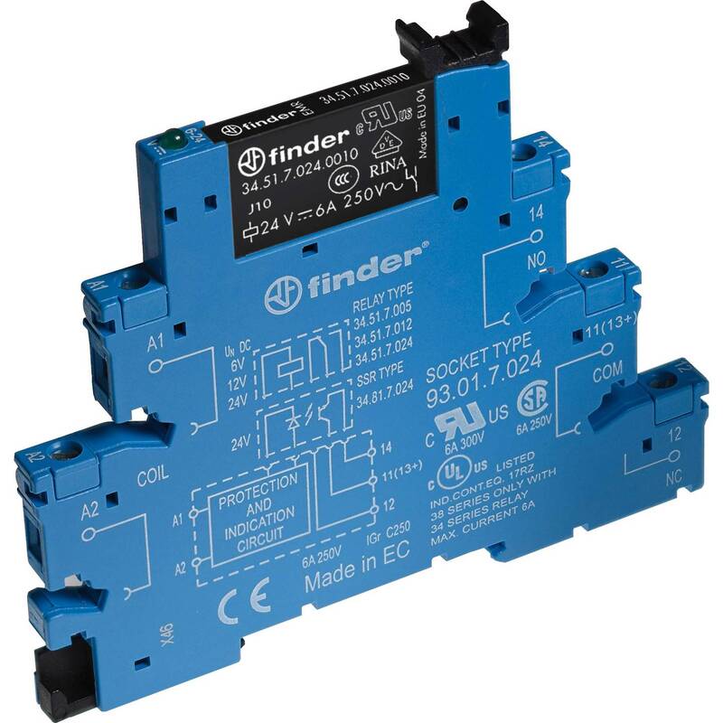 [neuwertig] B-ware Finder Relaisbaustein 38.51.0.024.5060 Schaltstrom 6a 24v Dc/ac Ip20 1 Wechsler