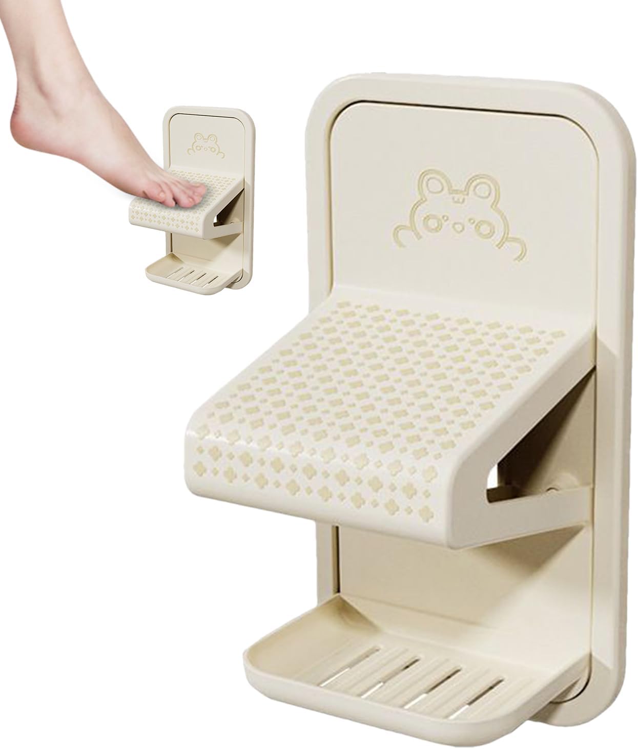 Duschhocker Zum Beine Rasieren, Duschfußstütze Zum Rasieren Und Hocker – Badezimmeraccessoire Mit Bohrfreier Ablage Für Keramik, Marmor, Wohnmobil, Hotel