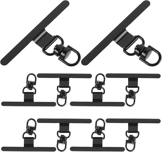 10 Stück Schwarze Edelstahl-telefonkabelclips Kabelankerplatte, Ladeanschluss-durchführung, Sichere Fallschutzhalterung