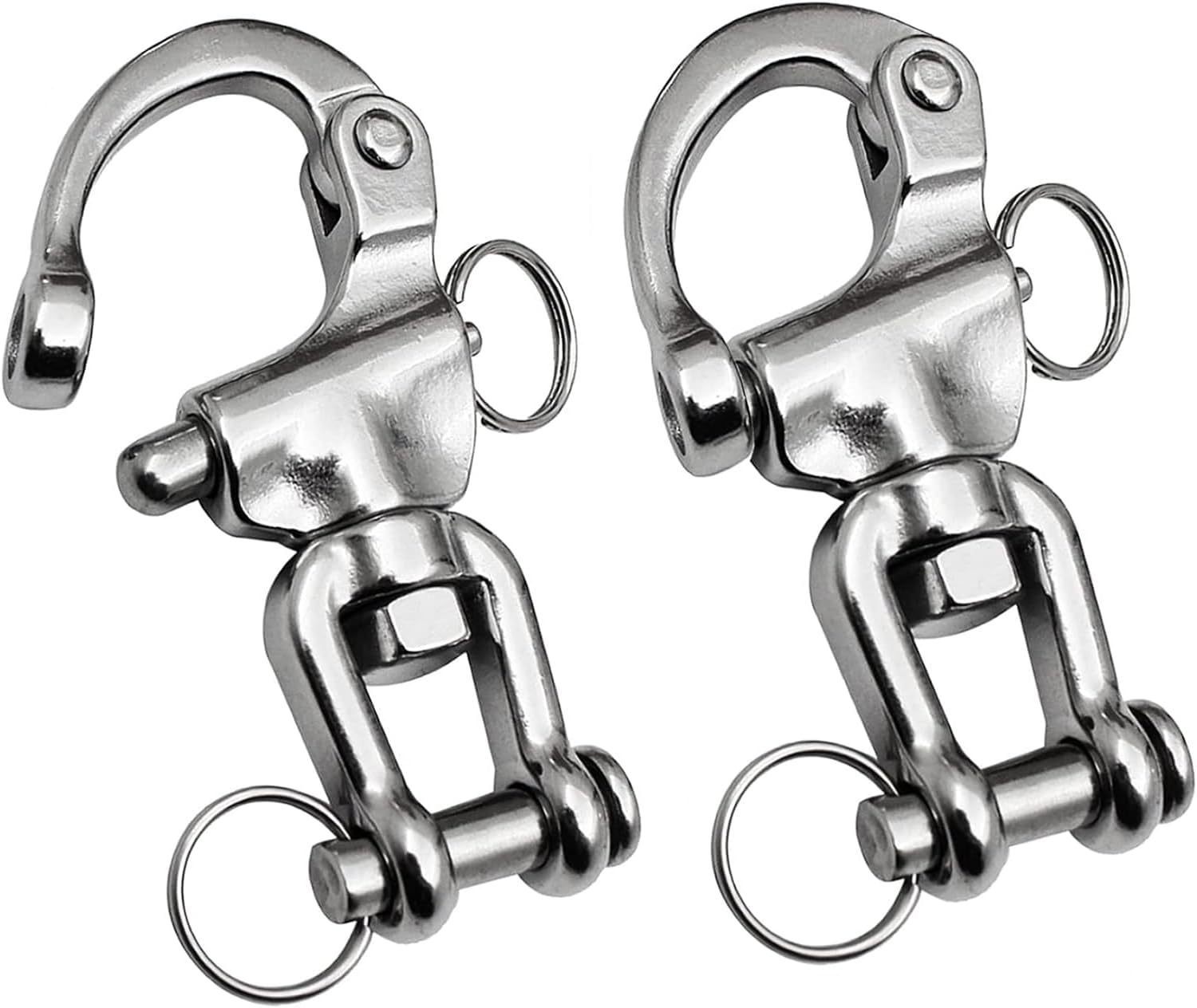 Edelstahlschäkel, 2er-pack Panikhaken Mit Schäkel, Karabinerhaken, Wirbelschäkel, Edelstahlwirbel, Für 70-mm-spinnakerfall Von Segelbooten