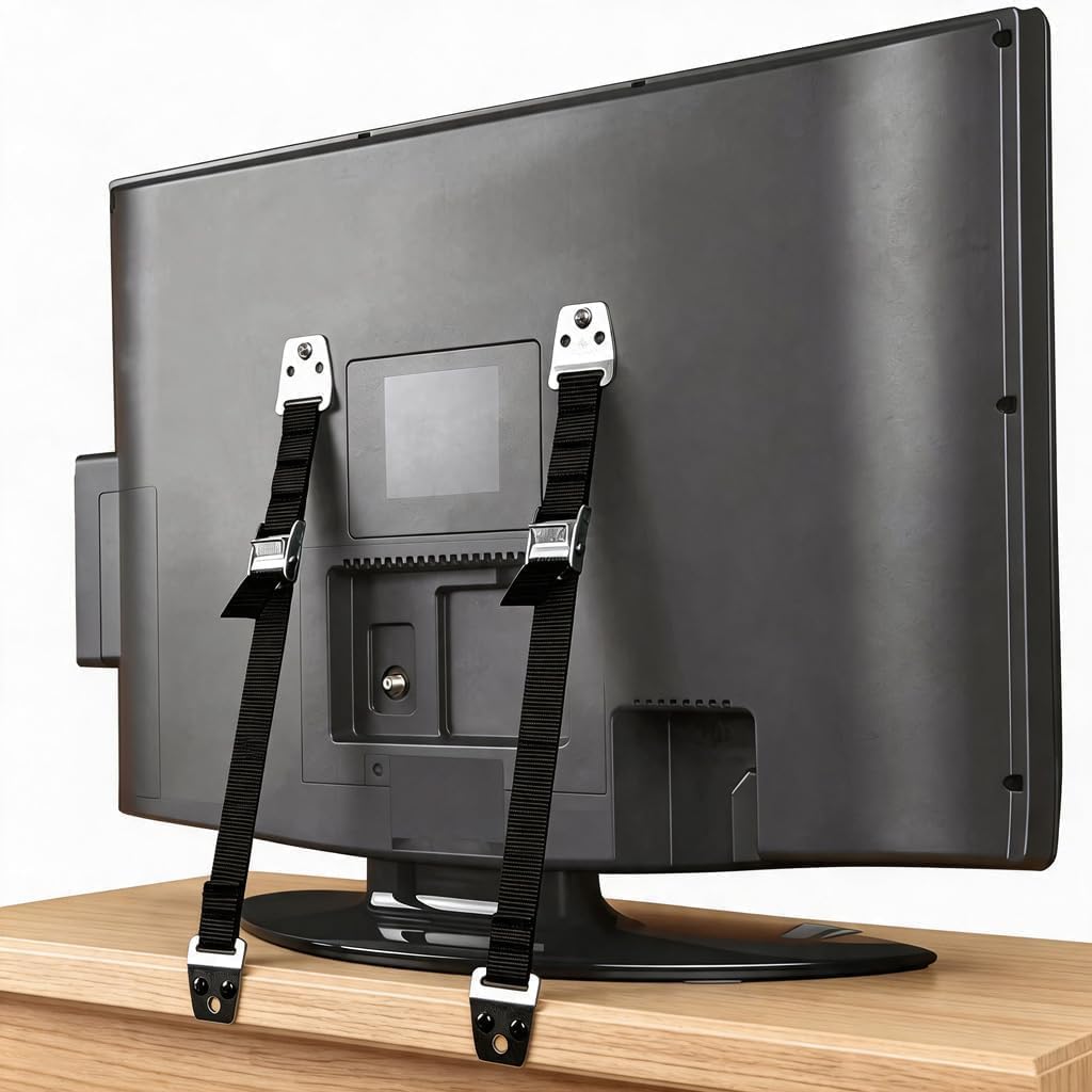 Kippsicherungsgurte Für Möbel Und Fernseher (2er-pack) – Geeignet Zur Befestigung Von Flachbildfernsehern, Tischen Und Schränken An Wänden Oder Möbeln.