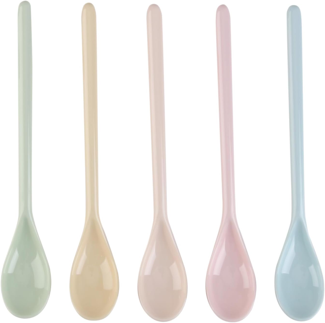 Plastiklöffel, Bunte, Wiederverwendbare, Tropffreie Rührlöffel Mit Langem Griff Für Kaffee, Desserts, Reis, Getränke, Eier, Eiscreme, Marmelade, Honig, Haushalt/geschäft (5)