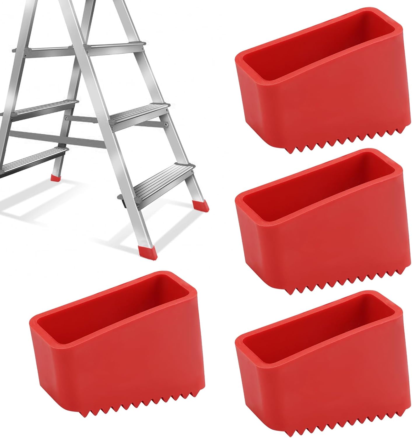 4-teilige Gummifüße Für Leitern, 50 X 20 Mm Universelle Ersatz-gummifüße Für Klappbare Arbeitsleitern (rot)