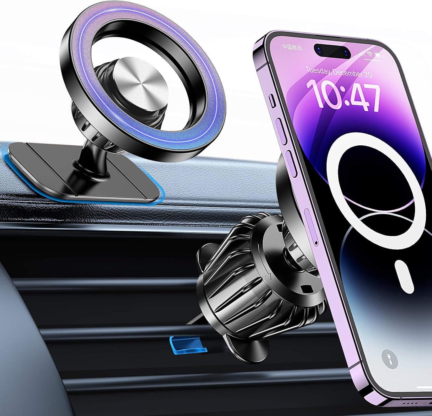 Handyhalterung Fürs Auto – Magsafe-kompatibel [starke Magnetbefestigung Und 360°-drehung] Magnetische Lüftungsschlitzhalterung – Auto-innenraumzubehör