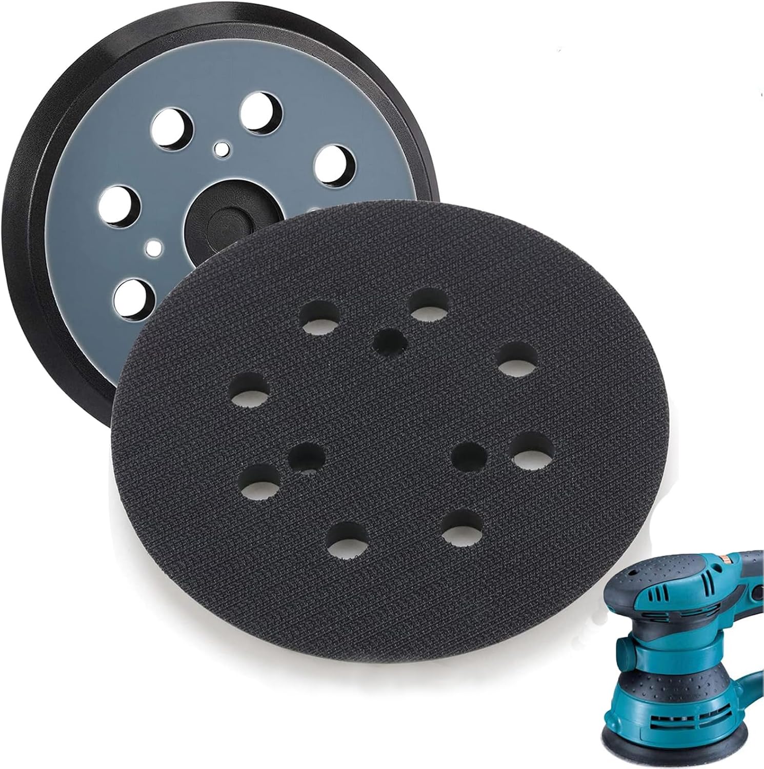 Ersatz-schleifscheibe (125 Mm, 8 Löcher) Für Makita Bo5041 Mt922 Schleifmaschinenrahmen Und M9202b Polierscheibe