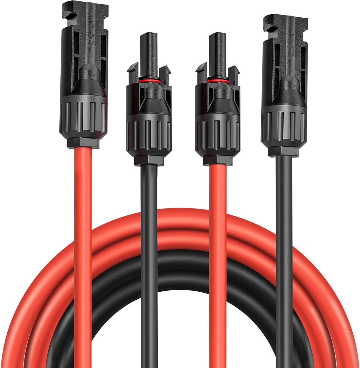Solarkabel 4mm²/ Verlängerung 1m – Uv-beständig, Tuv, Vde Zertifiziert, Mit Solarsteckern, Für Photovoltaikanlagen (rot/schwarz)