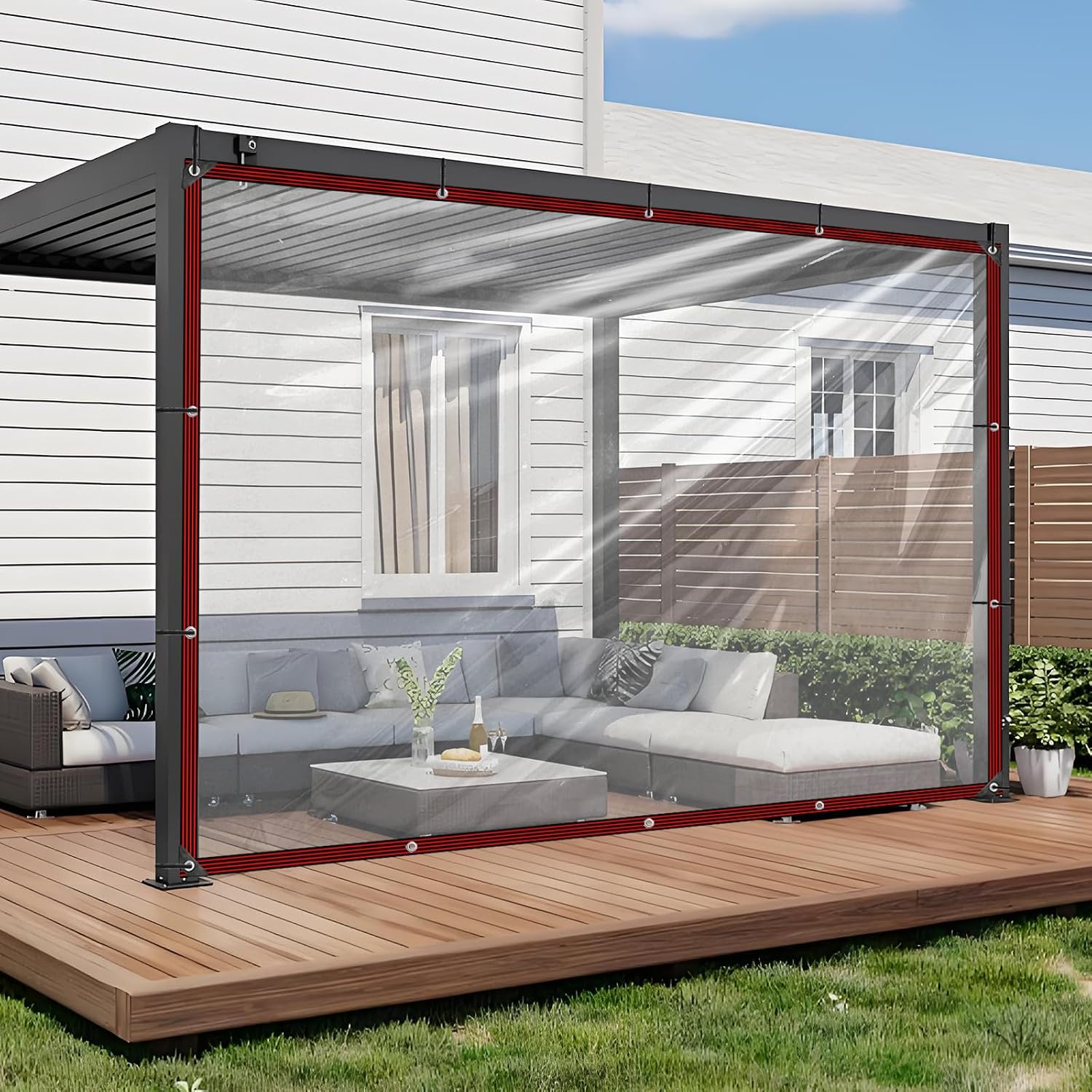 Transparente Plane - 2x3m Transparent Planen Wasserdicht Mit Ösen Plane Durchsichtig Für Gewächshaus Gartenplane Abdeckplane Transparent Für Regenschutz Terrasse Balkon Außenbereich Carport