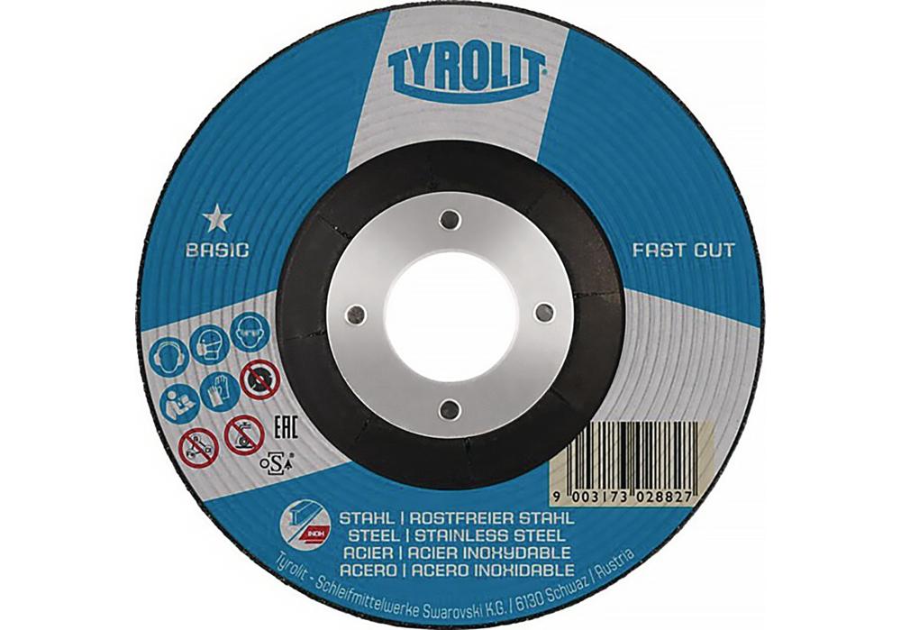 Schruppscheibe Basic Fastcut D230xs6mm Körnung 30 Gekröpft 2in1 Bohrung 22,23 Mm