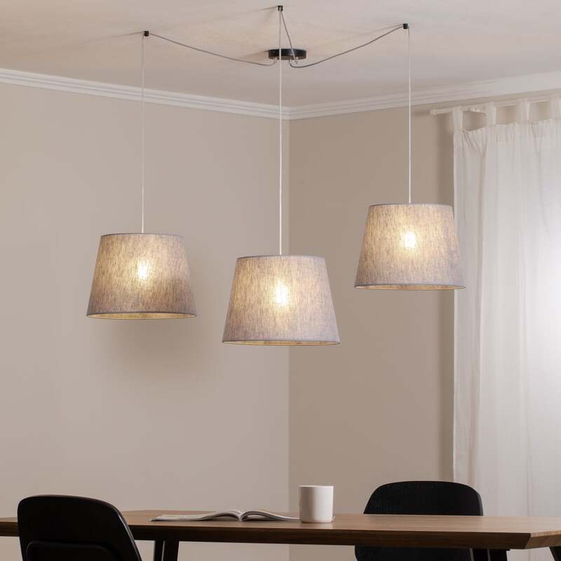 [gebraucht] B-ware Pendellampe Ascot Grau Hängelampe Led Dimmbar 3-flammig Pendelleuchte Leuchte