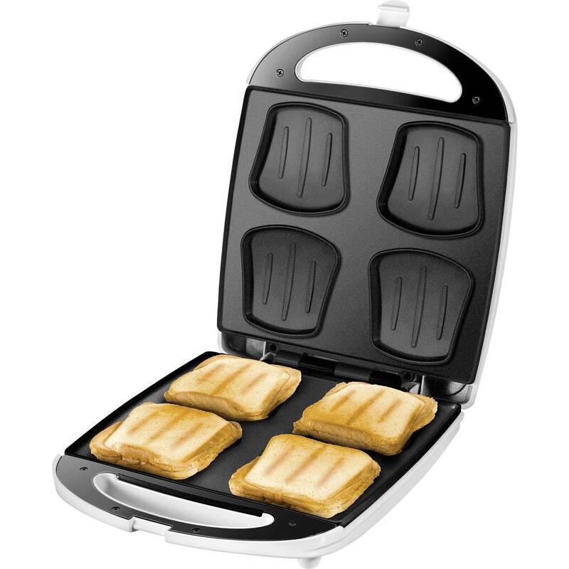 [gebraucht] B-ware Unold Sandwich-toaster Quadro Klappbar 1100w Für 4 Sandwiches Weiß Schwarz