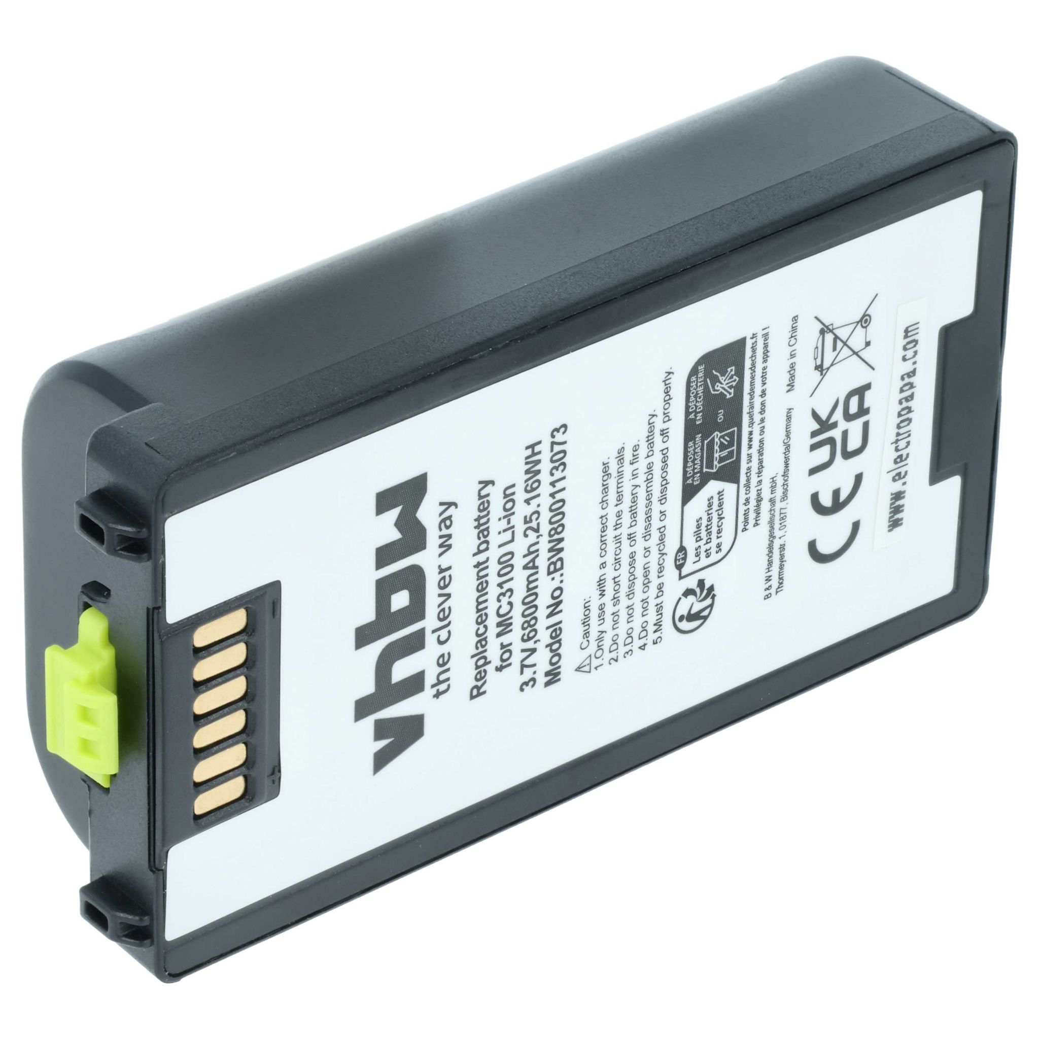 Vhbw Akku Kompatibel Mit Zebra Mc3190-kk0pbbg00wr Mc3190-rl2s04e0a, Mc3190-rl4s04e0a Barcodescanner Pos (6800 Mah, 3,7 V, Li-ion)