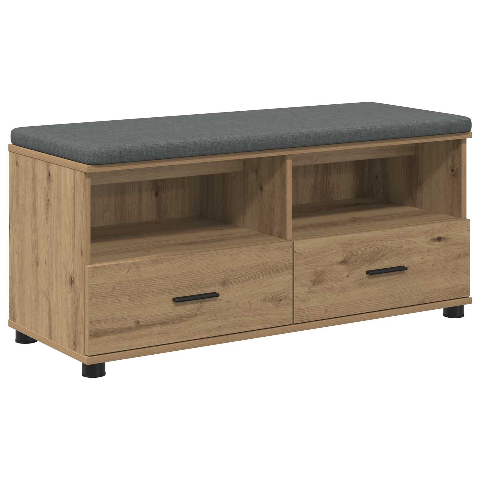 Schuhbank Mit Kissen Artisan-eiche 100 X 38 X 46 Cm Vidaxl