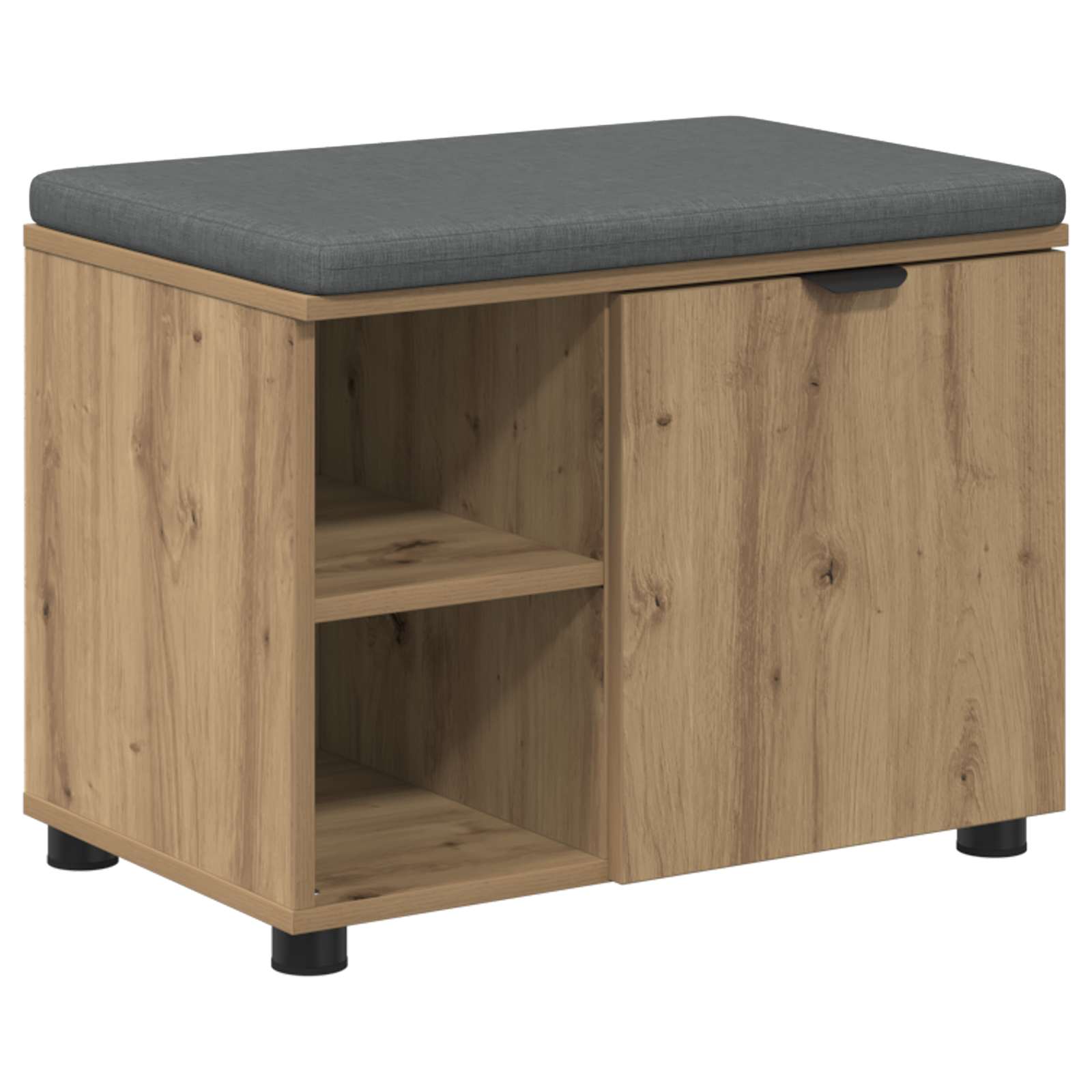 Schuhbank Mit Kissen Artisan-eiche 60 X 38 X 46 Cm Vidaxl
