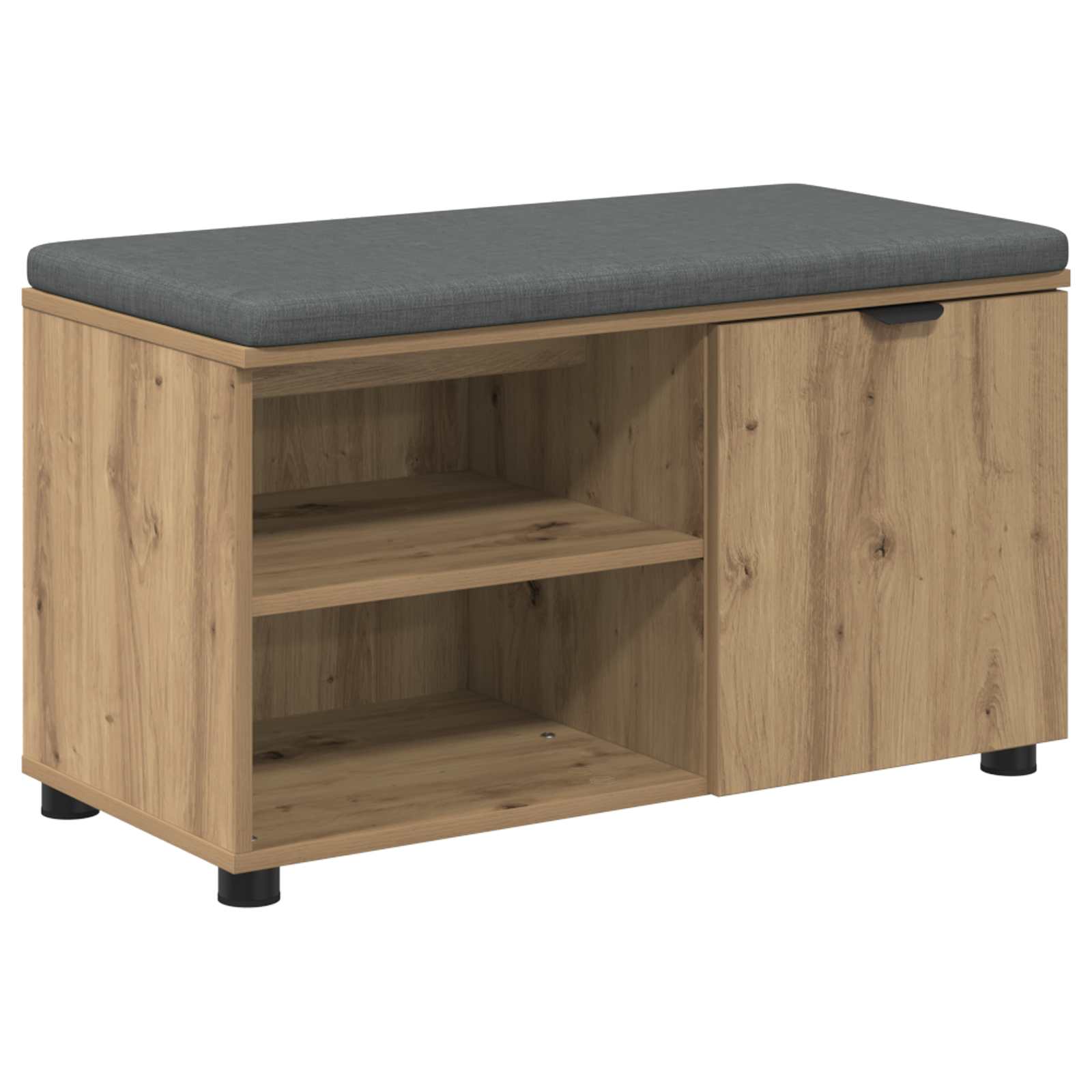 Schuhbank Mit Kissen Artisan-eiche 80 X 38 X 46 Cm Vidaxl