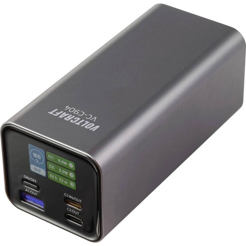 [gebraucht] B-ware Voltcraft Powerbank 20000 Mah Usb Pd 3.0 Akku Ladegerät Grau Matt Mit