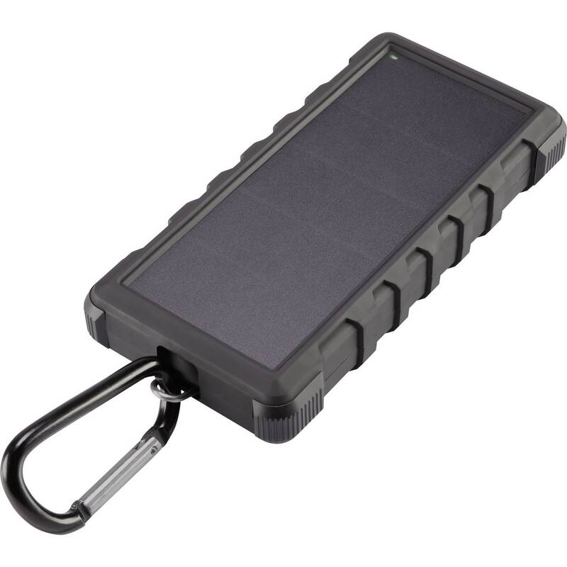 [gebraucht] B-ware Voltcraft Solar-powerbank 24000 Mah Akku Ladegerät Usb Schwarz 3 Ausgänge 6000
