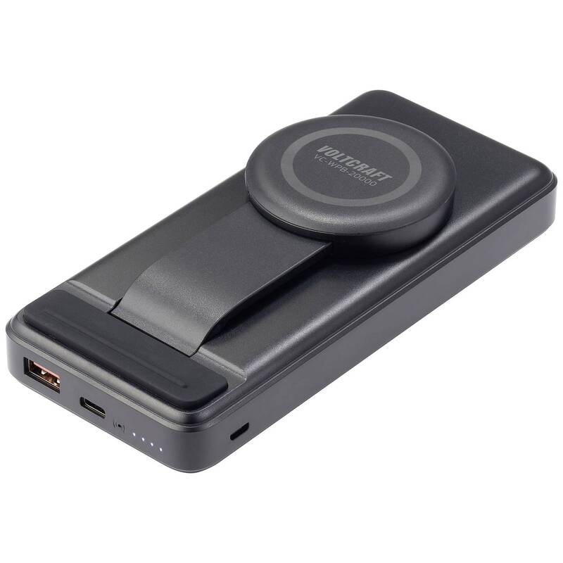 [gebraucht] B-ware Voltcraft Wireless Powerbank 20000 Mah Qi Ladegerät Akku Schwarz Mit