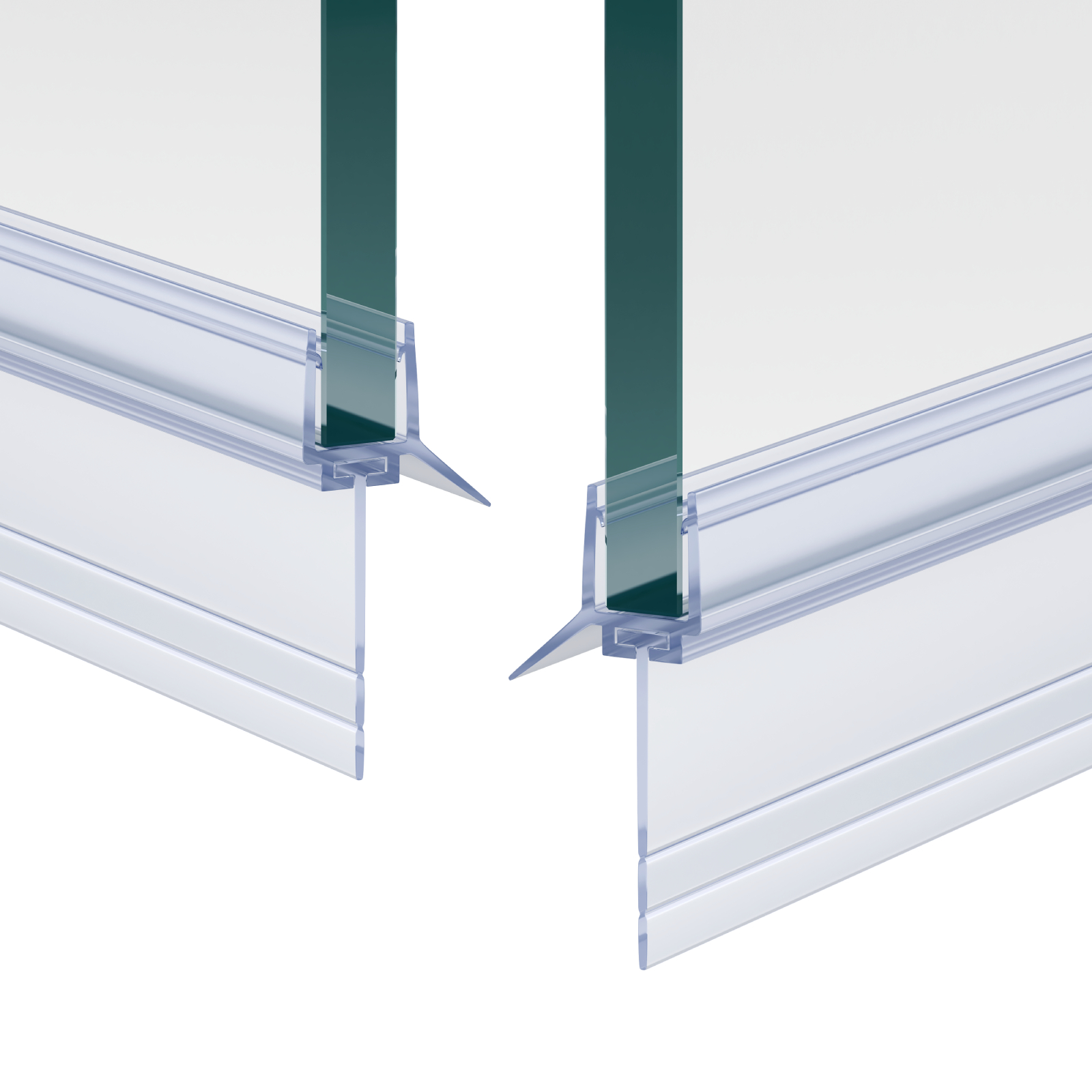 Witen&nock 2er Set Duschdichtung Anpassbare Dichtlippe 23/19/15 Mm, Seitlich Verschiebbar, Rahmenlose Duschtüren, 60 Cm Für 5–6 Mm Glas