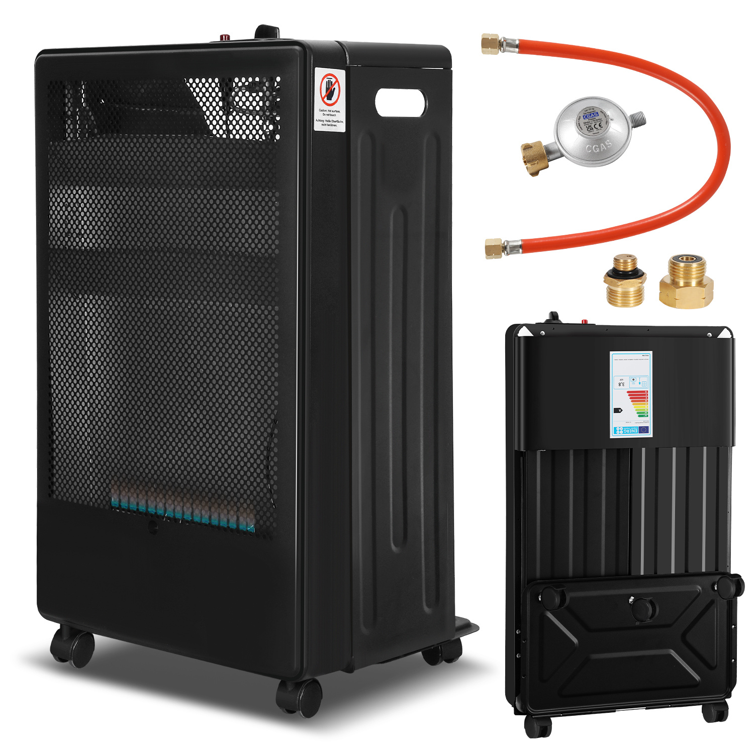 Wolketon Faltbare Gasheizung Mit Ods, Kippschutz Und Flammensicherung, 3,8 Kw