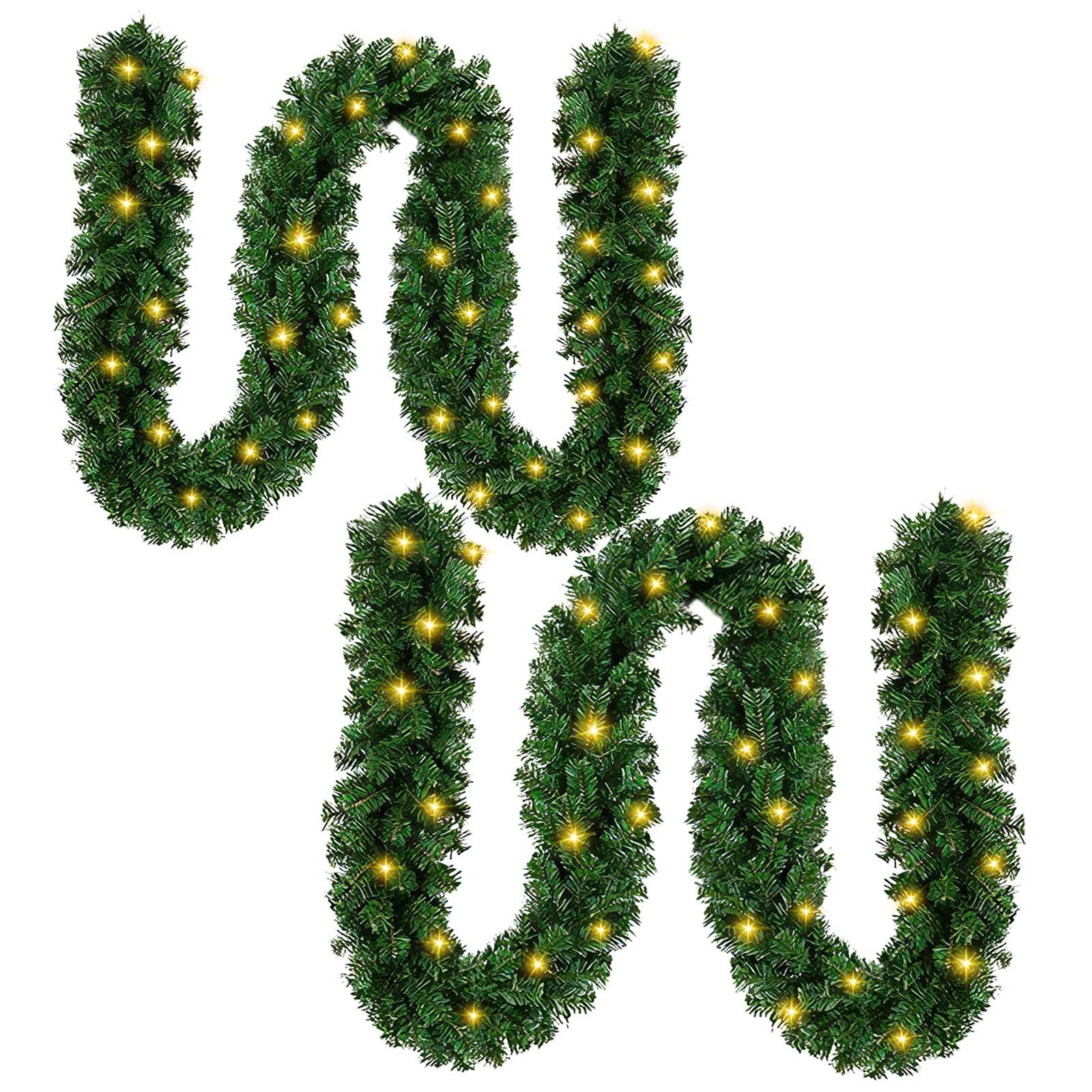 Wolketon Led Weihnachtsgirlande 5 M, 100 Led Warmweiß, 8 Modi, 320 Spitzen, Tannengirlande Ohne Deko