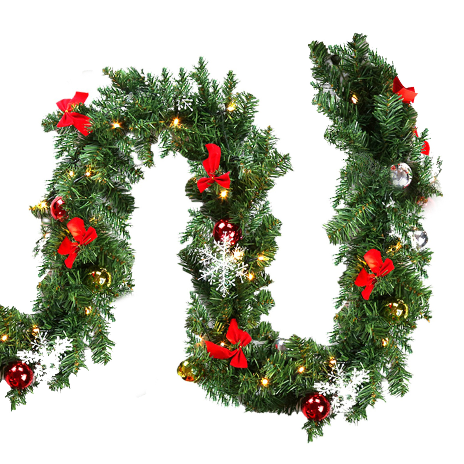 Wolketon Led Weihnachtsgirlande 5 M, 100 Led Warmweiß, 8 Modi, 320 Spitzen, Tannengirlande Dekoriert